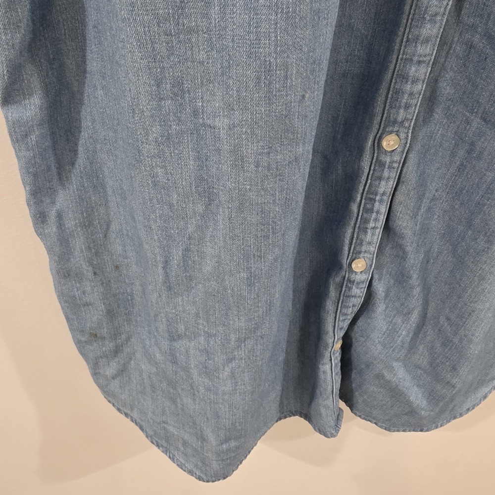 Old Navy Womens Shirt Dress Size XL Chambray Blue Coastal Euro Summer - Picture 4 of 8